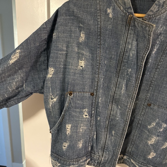 Free People Vintage Blue Jean Jacket - Picture 3 of 4